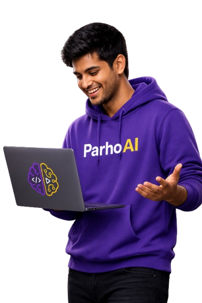 Parho AI student with laptop